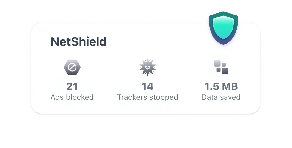 NetShield 儀表板封鎖廣告、追蹤器與惡意軟體